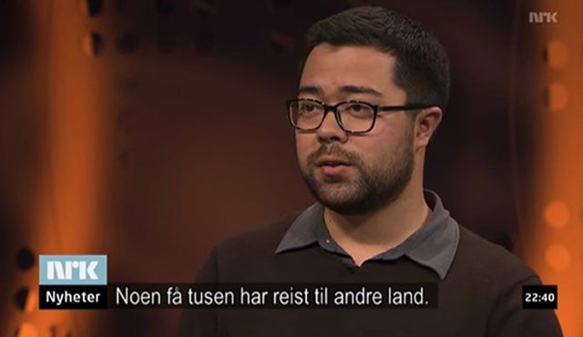 ▲ 박석길 LINK 한국 지부장. 노르웨이 TV와 인터뷰 당시 모습이라고 한다. ⓒ자유아시아방송 관련보도 화면캡쳐.