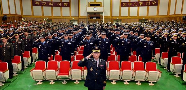 ▲ 7일 대전 합동군사대에서 열린 2019년 합동기본정규과정 및 합동고급과정 입교식 장면.ⓒ합동군사대