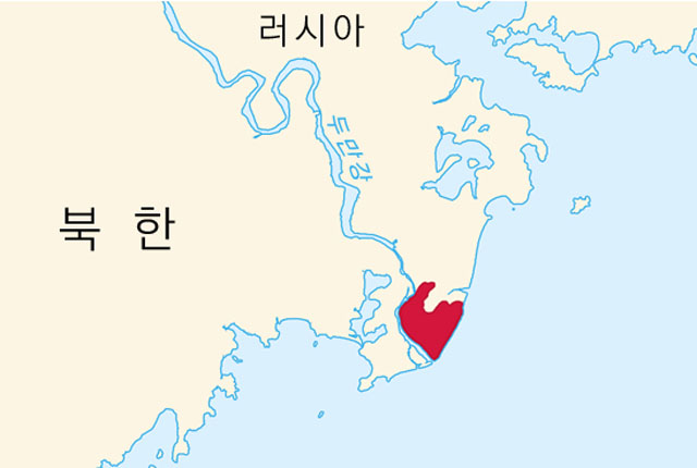 ▲ 녹둔도의 위치. 두만강 하구에 있는 섬으로 중국과 러시아에 의해 주인이 바뀌었다. ⓒ나무위키 공개사진.