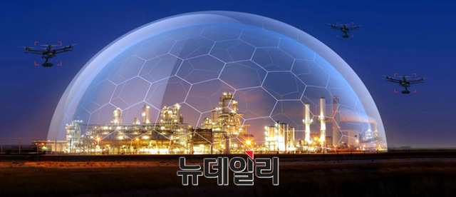 ▲ 안티드론으로 보호 받는 상황 연출 이미지 ⓒSTX