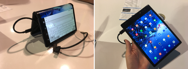 ▲ 로욜이 CES 2019에서 공개한 폴더블폰 '플렉스파이' ⓒ장소희 기자