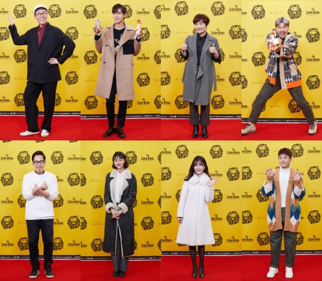 ▲ 첫줄 좌측부터 코미디언 김영철, 가수 유노윤호, 방송인 박경림·노홍철. 둘째줄 좌측부터 웹툰작가 김풍, 모델 이혜정, 가수 레이디제인, 방송인 권혁수.ⓒ클립서비스