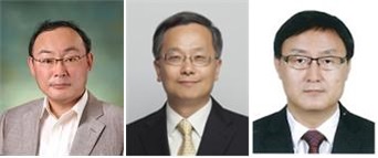 ▲ 왼쪽부터 김동성 전 기획조정국장, 장준경 전 인적자원개발실장, 이성재 전 여신금융검사국장ⓒ금융감독원