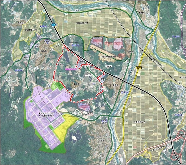 ▲ 천안 제6산단 위성사진.ⓒ천안시