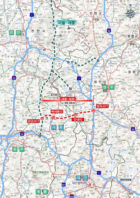 ▲ ‘세종~청주 고속도로’ 위치도.ⓒ세종시