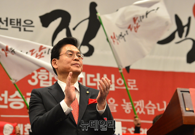 ▲ 자유한국당 정우택 의원이 31일 전당대회 당대표 출마를 공식 선언했다. ⓒ뉴데일리 박성원 기자