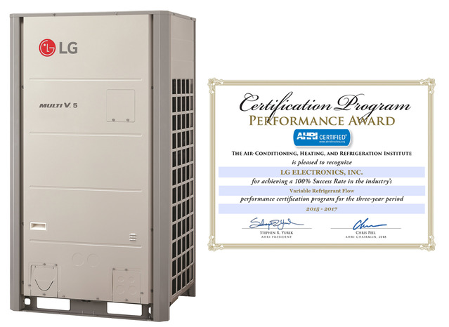 ▲ 美 냉동공조협회로부터 퍼포먼스 어워드를 수상한 LG전자 시스템 에어컨 '멀티브이' ⓒLG전자