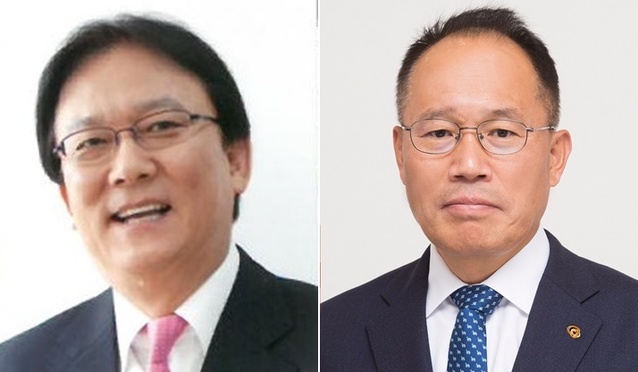 ▲ '삼성맨' 출신 박근희 CJ 공동대표(왼쪽), 옥경석 ㈜한화 대표이사(오른쪽). ⓒ각 사
