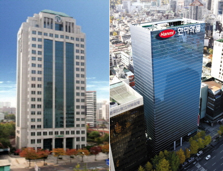 ▲ (좌측부터) 유한양행, 한미약품 본사. ⓒ각 사