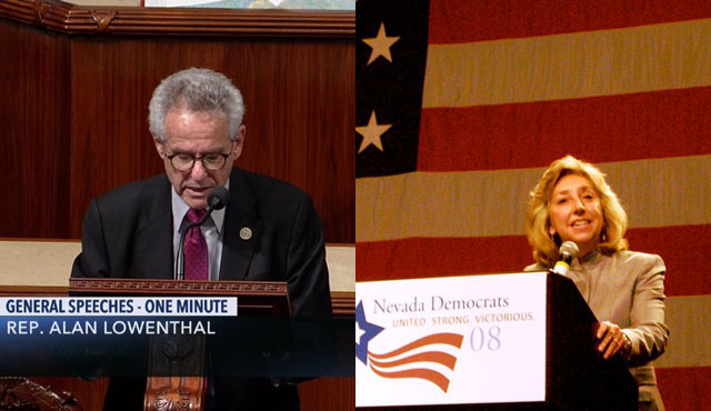 ▲ 앨런 로웬탈 하원의원과 디나 태이터스 하원의원. ⓒ미국 공영 C-SPAN 방송과 테이터스 의원 홈페이지 공개사진.