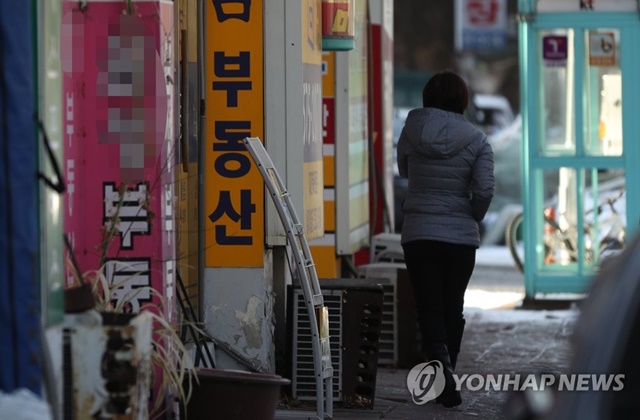 ▲ 서울 강남구의 한 아파트 단지 내 부동산 밀집 상가. ⓒ연합뉴스