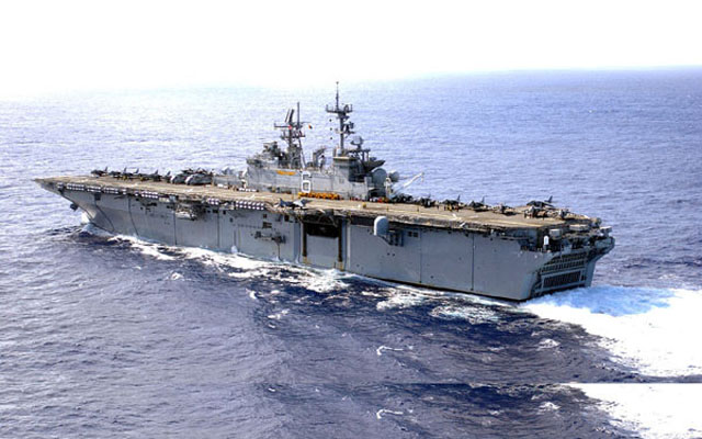 ▲ 주일 미해병대와 함께 주둔 중인 강습상륙함 본험 리처드 함. ⓒ위키피디아 공개사진-미해병대.