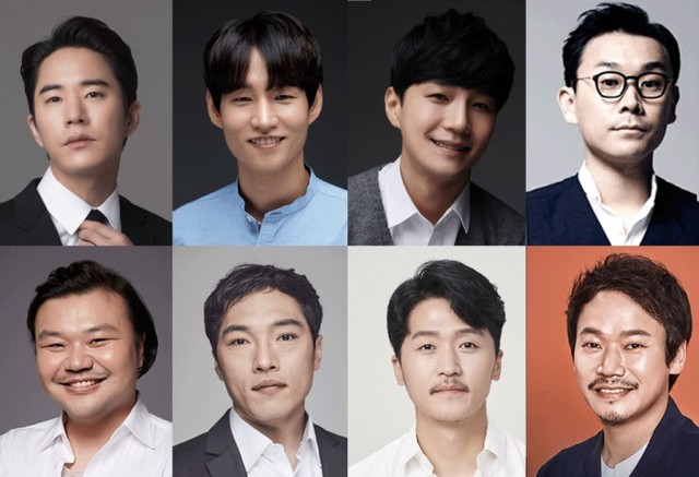 ▲ (좌측 상단부터)배우 문태유, 강정우, 김류하, 김대곤, 태항호, 최영우, 심윤보, 안두호.ⓒ벨라뮤즈