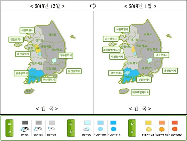 ▲ 부동산시장 소비심리지수(전국, 수도권). ⓒ국토연구원