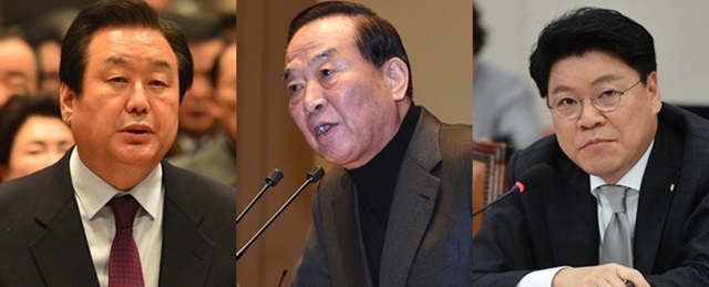 왼쪽부터 한국당 김무성. 서청원, 장제원 의원. ⓒ뉴데일리DB