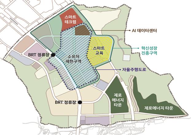 ▲ 스마트시티 시범도시로 선정된 '세종 5-1 생활권' 공간구상.ⓒ국토교통부