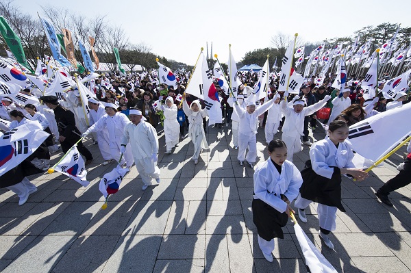 ▲ 지난해 천안 독립기념관 3·1운동 독립만세 재현행사 모습.ⓒ독립기념관