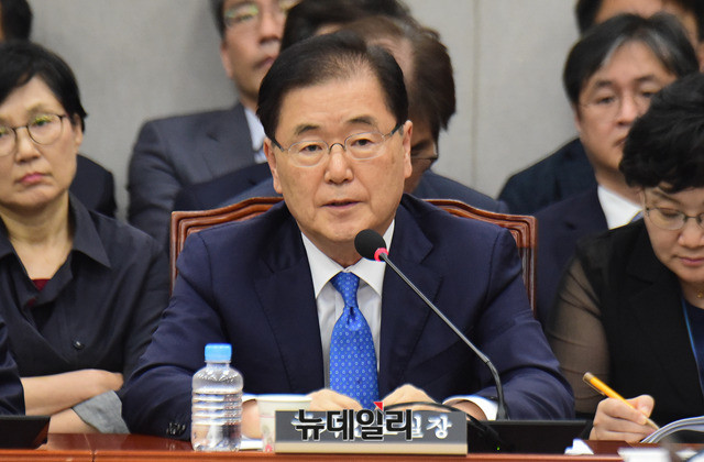 ▲ 지난해 국회에서 발언하는 정의용 청와대 안보실장.ⓒ뉴데일리DB