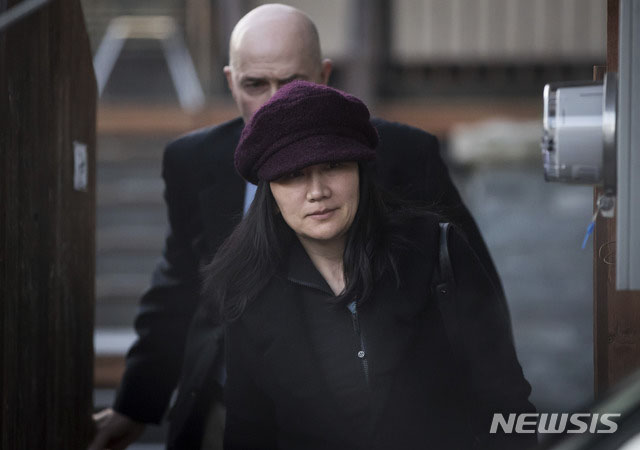 ▲ 보석 신청 심리를 받기 위해 캐나다 법원에 출석하는 멍완저우 화웨이 부회장. ⓒ뉴시스 AP. 무단전재 및 재배포 금지.