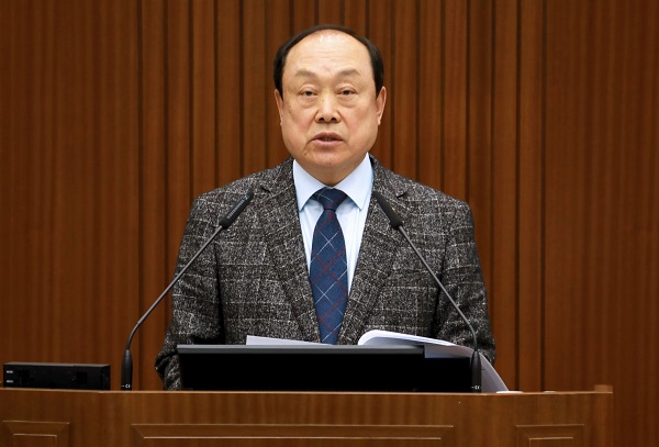 ▲ 세종시의회 이재현 의원이 5일 제55회 임시회 제2차 본회의에서 5분 자유발언을 하고 있다.ⓒ세종시의회