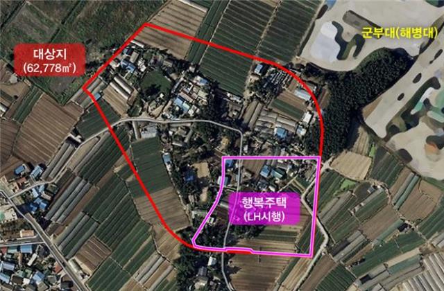 ▲ 포항시와 LH공사가 추진하고 있는 포항시 남구 일월동 '행복주택 건립사업'의 위치도.ⓒ포항시