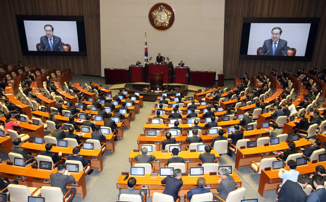 ▲ 3월 임시국회가 7일 본회의를 시작으로 개회했다. 문희상 국회의장이 개회사를 하고 있다. ⓒ뉴시스