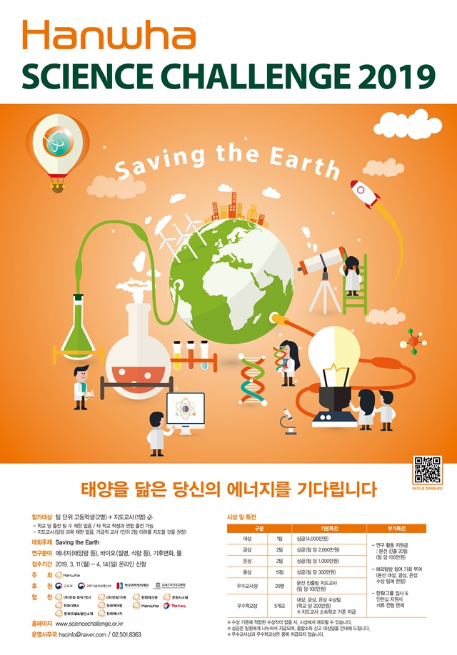 ▲ '한화사이언스챌린지(Science Challenge) 2019' 모집 포스터.ⓒ한화