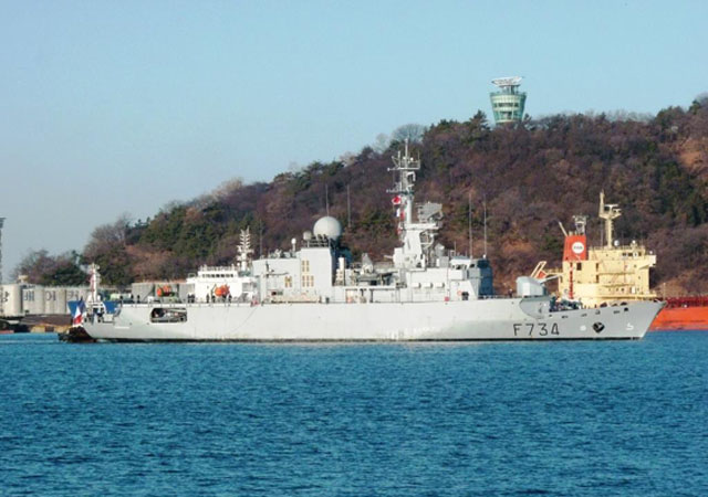 ▲ 프랑스 해군 프리깃함 '방데미에르' 함. 지난해 2월 인천항에 입항했을 당시의 모습이다. ⓒ주한 프랑스 대사관 공개사진.