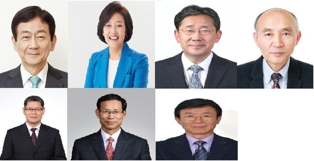 ▲ 문재인 대통령은 8일 개각을 단행하며 7개 부처 장관 후보자 명단을 발표했다. 윗줄 왼쪽부터 진영 행안부, 박영선 중기부, 박양우 문체부, 조동호 과기부 장관 후보자. 아랫줄 왼쪽부터 김연철 통일부, 최정호 국토부, 문성혁 해수부 장관 후보자. ⓒ뉴데일리DB