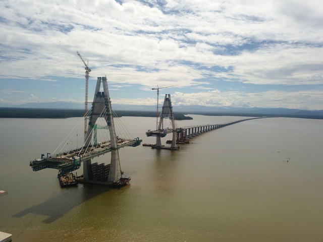 ▲ 템부롱대교 건설 현장. ⓒ대림산업