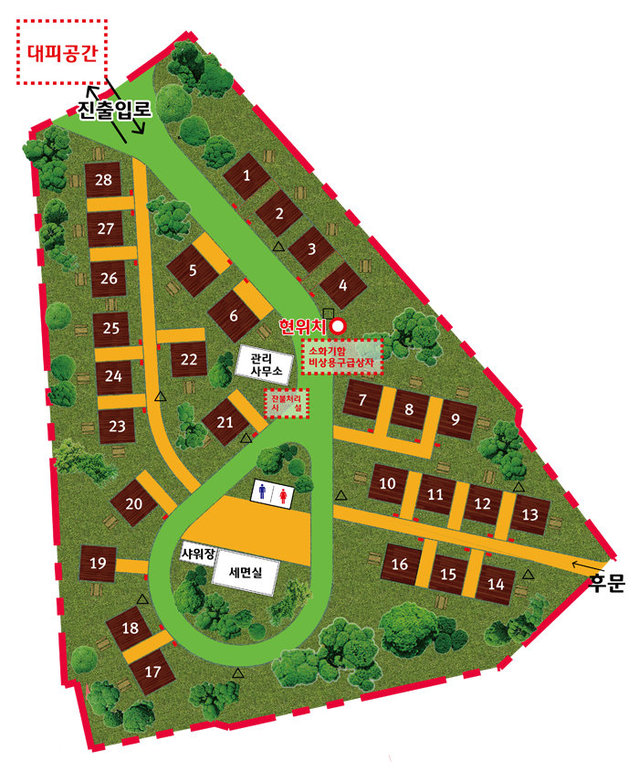 ▲ 문암생태공원 시설 배치도.ⓒ청주시