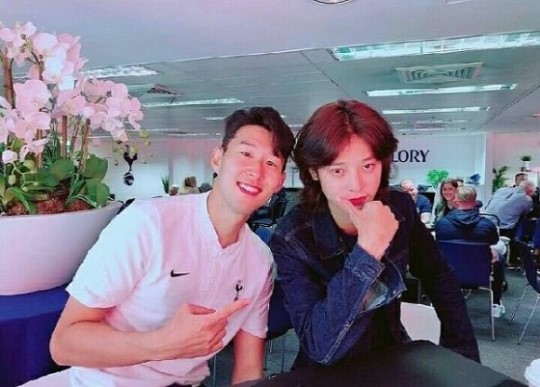 ▲ 축구스타 손흥민과 가수 정준영. ⓒ손흥민 인스타그램