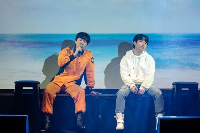 ▲ 뮤지컬 '무선페이징' 쇼케이스 현장.(왼쪽부터) 안지환·박만수 배우.ⓒ라이브