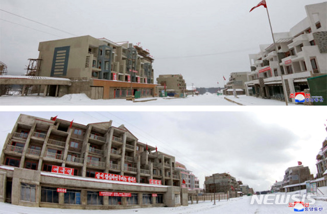 ▲ 삼지연 건설 현장ⓒ뉴시스. 무단 전재 및 재배포 금지.