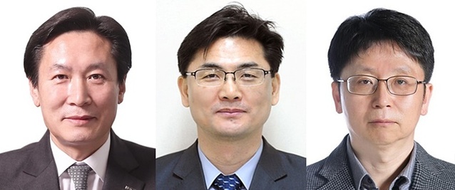 ▲ 왼쪽부터 신임 조규대 전무이사, 김영춘 상임이사, 윤범수 상임이사.ⓒ기술보증기금