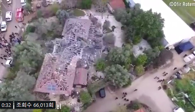 ▲ 이스라엘 방위군(IDF)이 트위터에 올린, 하마스 로켓 공격으로 부서진 민가. ⓒ이스라엘 방위군 트위터 캡쳐.