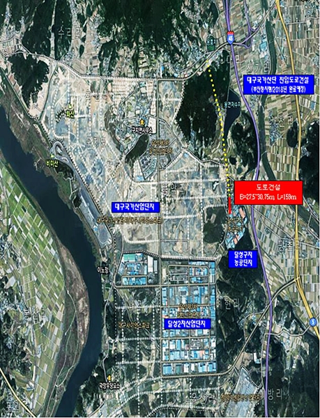 ▲ 대구시 달성군 고봉리 농공단지 서편 도로가 전면 개통된다.ⓒ대구시