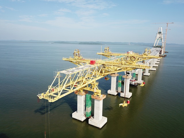 ▲ 자료사진. 대림산업이 시공 중인 브루나이 템브롱대교. ⓒ대림산업