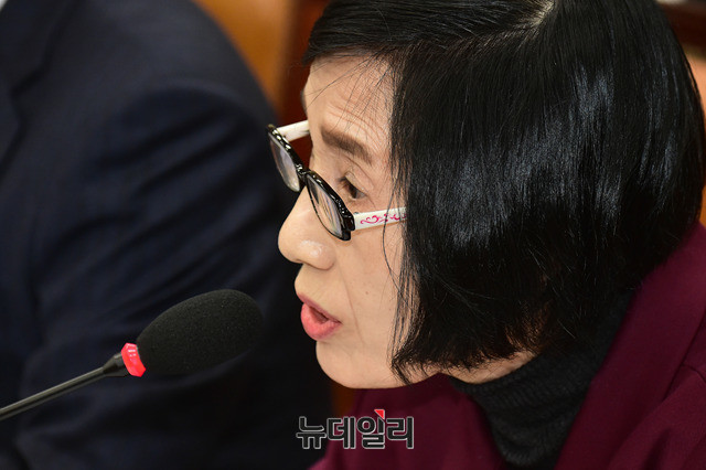 ▲ 지난 2018년 11월 국회에 정무위에 출석해 발언하고 있는 피우진 국가보훈처장. ⓒ이종현 기자.