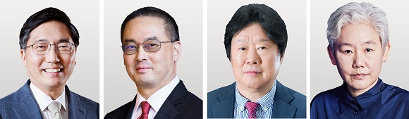 ▲ 좌측부터 마빈 천 美 예일대 석좌교수, 앤드루 강 美 UC샌디에이고 교수, 오우택 KIST 뇌과학연구소장, 이 불 현대미술작가ⓒ호암재단