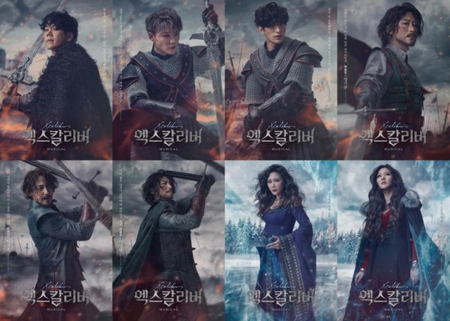 ▲ 뮤지컬 '엑스칼리버' 아더·랜슬럿·모르가나 2차 콘셉트 포스터.ⓒEMK뮤지컬컴퍼니