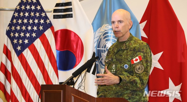 ▲ 유엔사 부사령관을 맡고 있는 웨인 에어 캐나다 육군 중장. 사령관은 주한미군 사령관이 겸직한다. ⓒ뉴시스. 무단전재 및 재배포 금지.