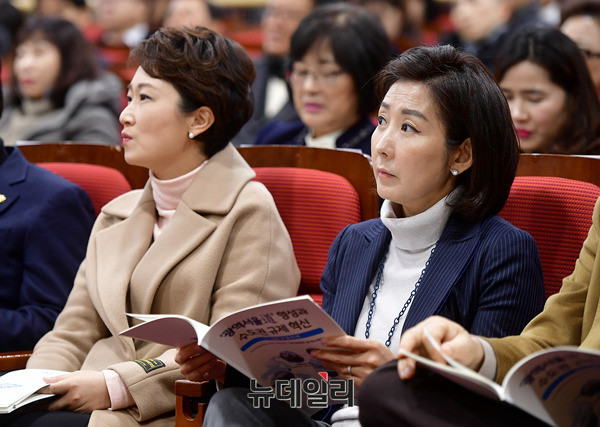▲ 바른미래당 이언주 의원(왼쪽)과 자유한국당 나경원 의원. ⓒ정상윤 기자