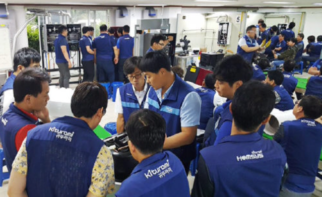 ▲ 귀뚜라미보일러의 여름철 서비스 인력 교육 모습 ⓒ 귀뚜라미