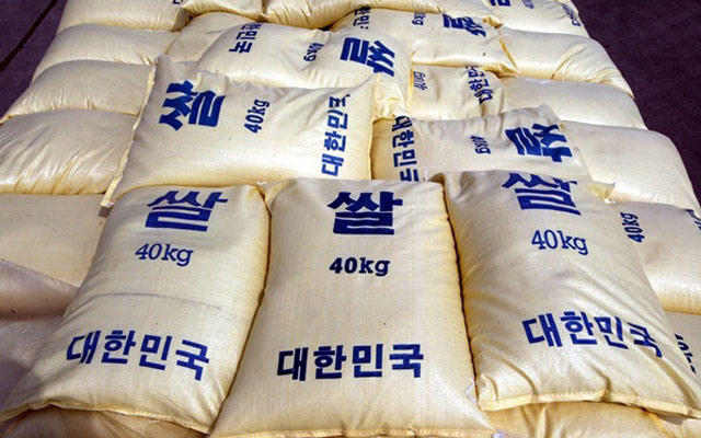 ▲ 과거 정권이 북한에 보냈던, 인도적 대북지원용 쌀. ⓒ뉴시스. 무단전재 및 재배포 금지.
