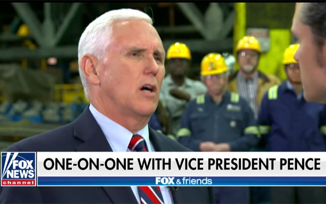 ▲ 마이크 펜스 미 부통령은 지난 10일(현지시간) 폭스뉴스와의 인터뷰에서 북한 비핵화 목표는 확고하다는 점을 재차 강조했다. ⓒ美폭스뉴스 채널 캡쳐