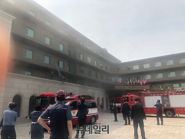 ▲ 인터불고호텔 화재 장면.ⓒ뉴데일리