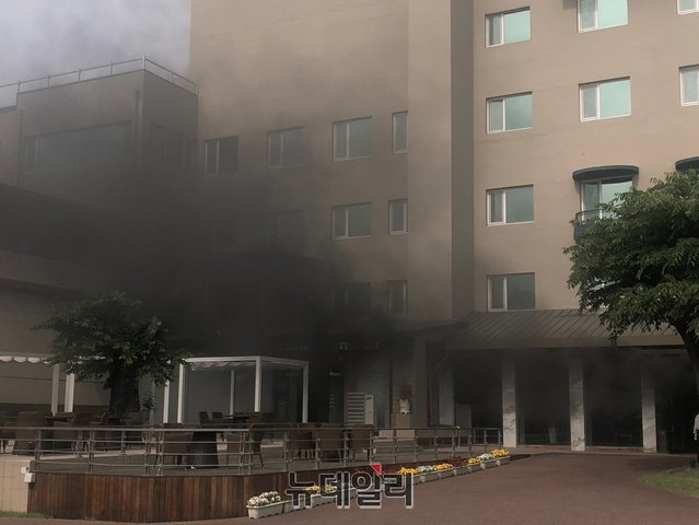 ▲ 인터불고호텔 화재 장면.ⓒ뉴데일리