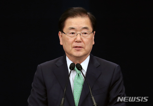 ▲ 정의용 국가안보실장이 17일 청와대 춘추관에서 리비아 피랍자 구출 관련 브리핑을 하고 있다. ⓒ뉴시스