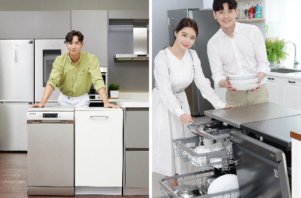 ▲ 삼성전자 식기세척기(좌)와 LG전자 디오스 식기세척기(우) ⓒ양사제공